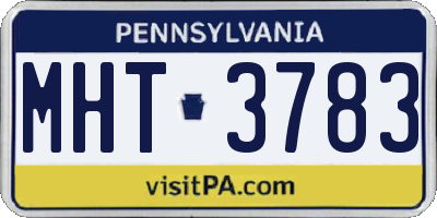 PA license plate MHT3783