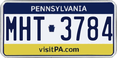 PA license plate MHT3784