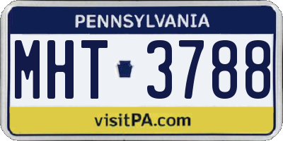 PA license plate MHT3788