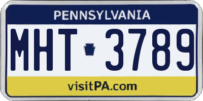 PA license plate MHT3789