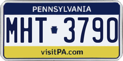 PA license plate MHT3790