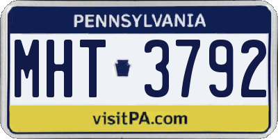 PA license plate MHT3792