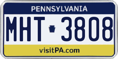 PA license plate MHT3808