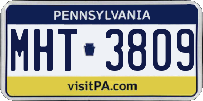 PA license plate MHT3809