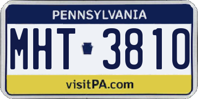 PA license plate MHT3810