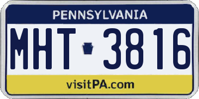 PA license plate MHT3816