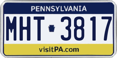 PA license plate MHT3817