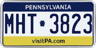 PA license plate MHT3823