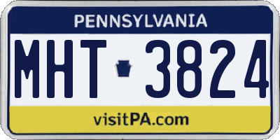 PA license plate MHT3824