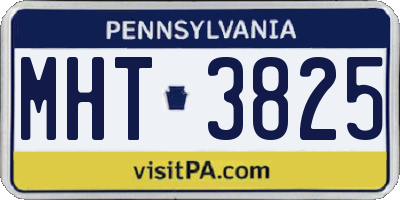 PA license plate MHT3825