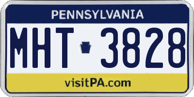 PA license plate MHT3828