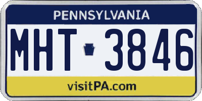 PA license plate MHT3846