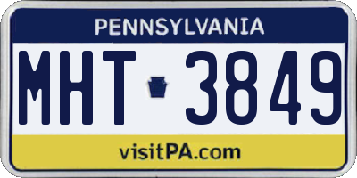PA license plate MHT3849