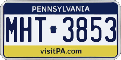 PA license plate MHT3853