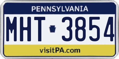 PA license plate MHT3854