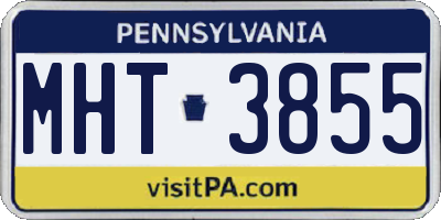 PA license plate MHT3855