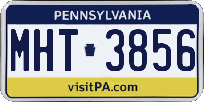 PA license plate MHT3856