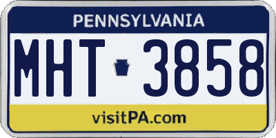 PA license plate MHT3858