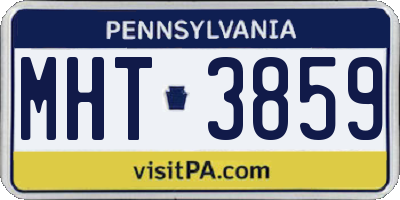 PA license plate MHT3859