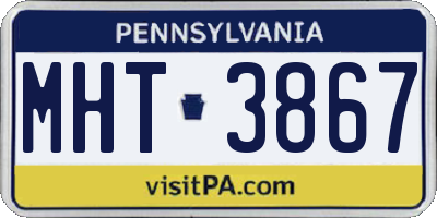 PA license plate MHT3867