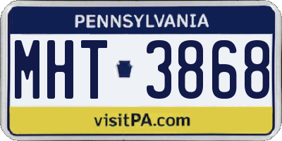 PA license plate MHT3868