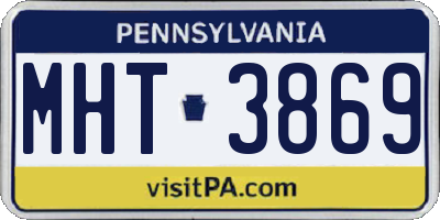 PA license plate MHT3869