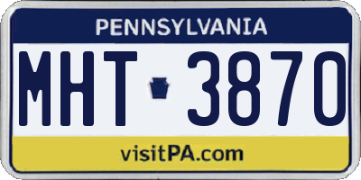 PA license plate MHT3870