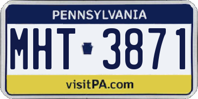 PA license plate MHT3871