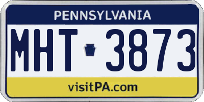 PA license plate MHT3873