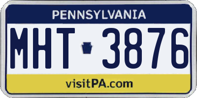 PA license plate MHT3876
