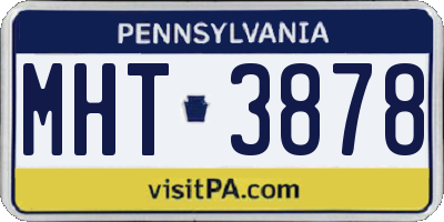 PA license plate MHT3878