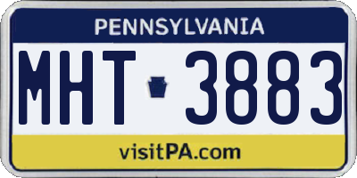 PA license plate MHT3883