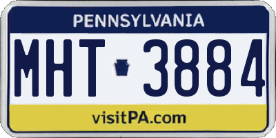PA license plate MHT3884
