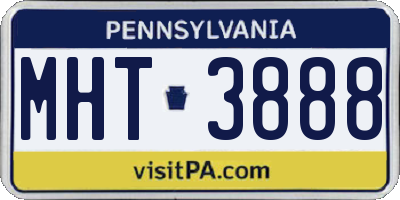 PA license plate MHT3888