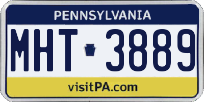PA license plate MHT3889