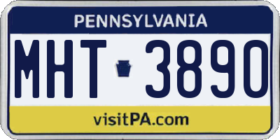 PA license plate MHT3890