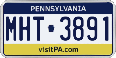 PA license plate MHT3891