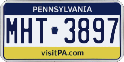 PA license plate MHT3897