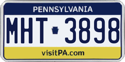 PA license plate MHT3898