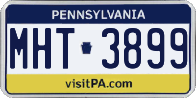PA license plate MHT3899