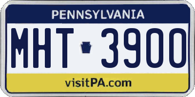 PA license plate MHT3900