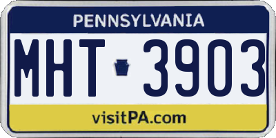 PA license plate MHT3903