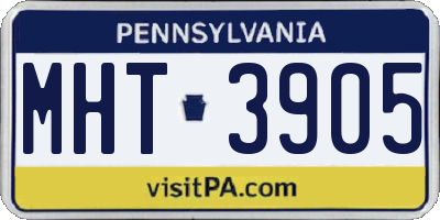 PA license plate MHT3905