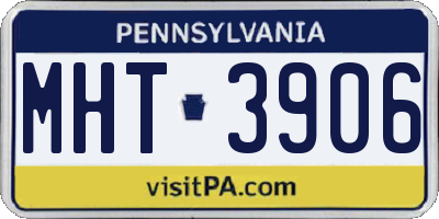 PA license plate MHT3906