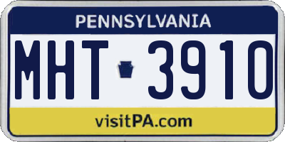 PA license plate MHT3910