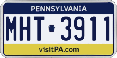PA license plate MHT3911