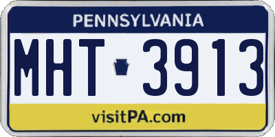 PA license plate MHT3913