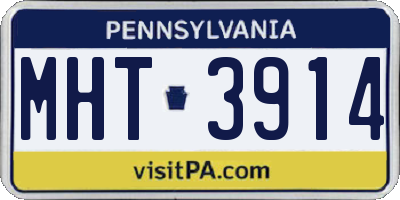 PA license plate MHT3914