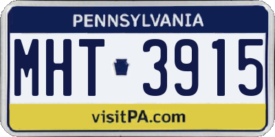 PA license plate MHT3915