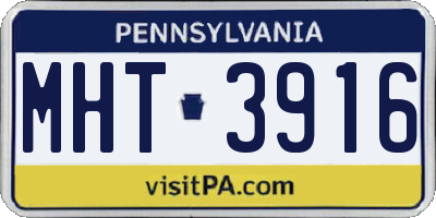 PA license plate MHT3916